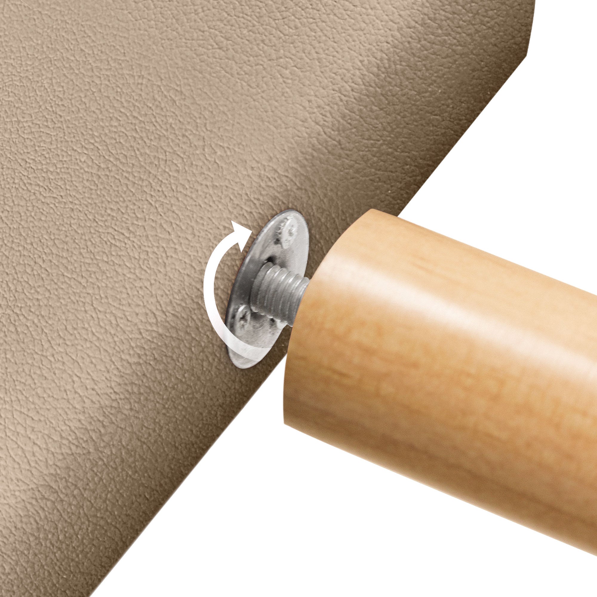 DHOME Cabecero de Polipiel Liso y con Patas cabeceros Cabezal tapizado Cama (Polipiel Champán, 150cm (Camas 120/135/140)) - 6