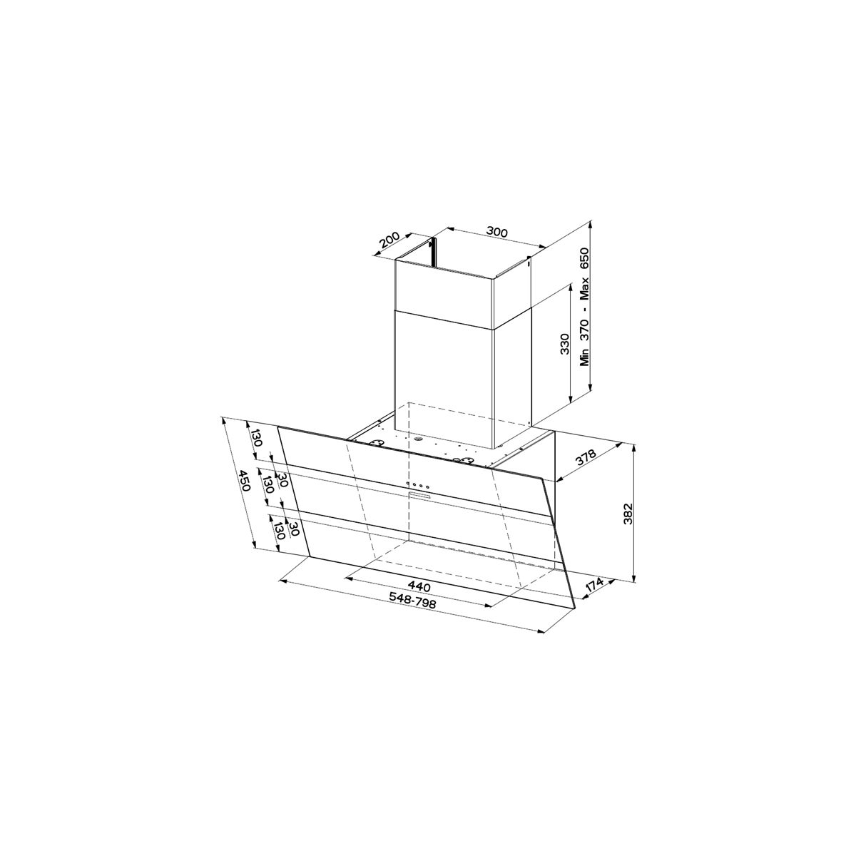 Hotte décorative murale inclinée FABER STEELMAX 800 NOIR/INOX - 4