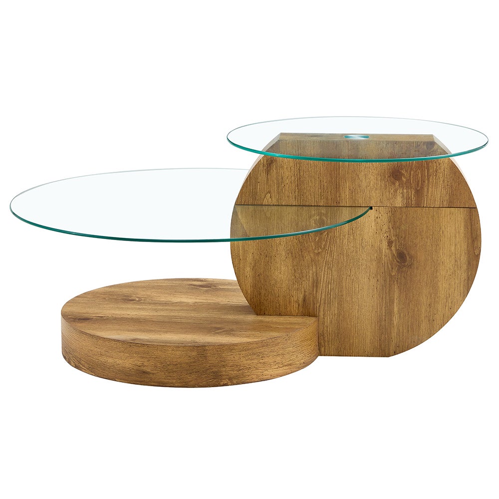 Table Basse Moderne Minimaliste Verre Trempé Design Multicouche Support MDF Autocollants Naturel à Partir De 150,98 € (décembre 2025