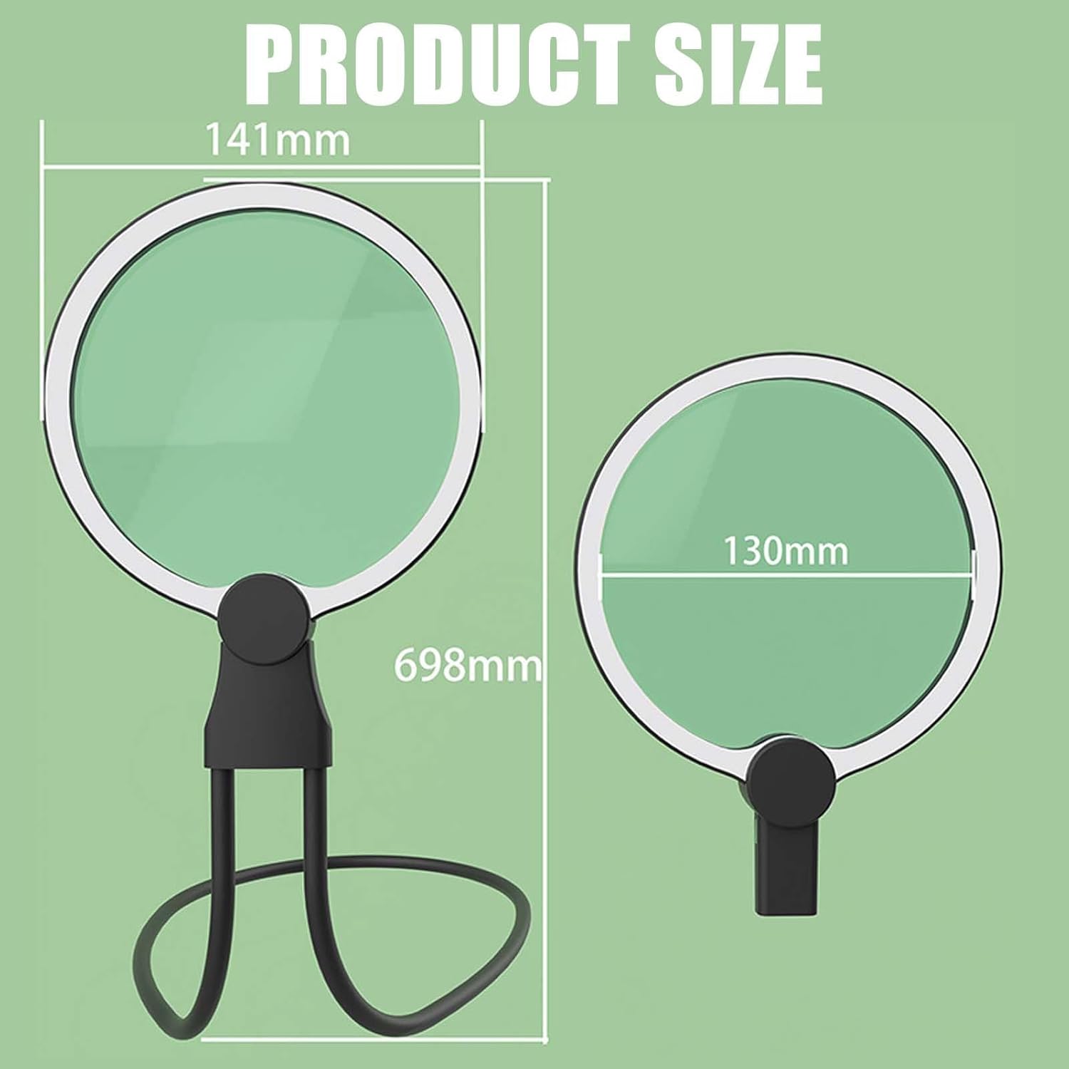Loupe 5X 10X Avec Lumière Et Support Pliable Mains Libres - 18 LED Pour Lecture Et Travail Précis