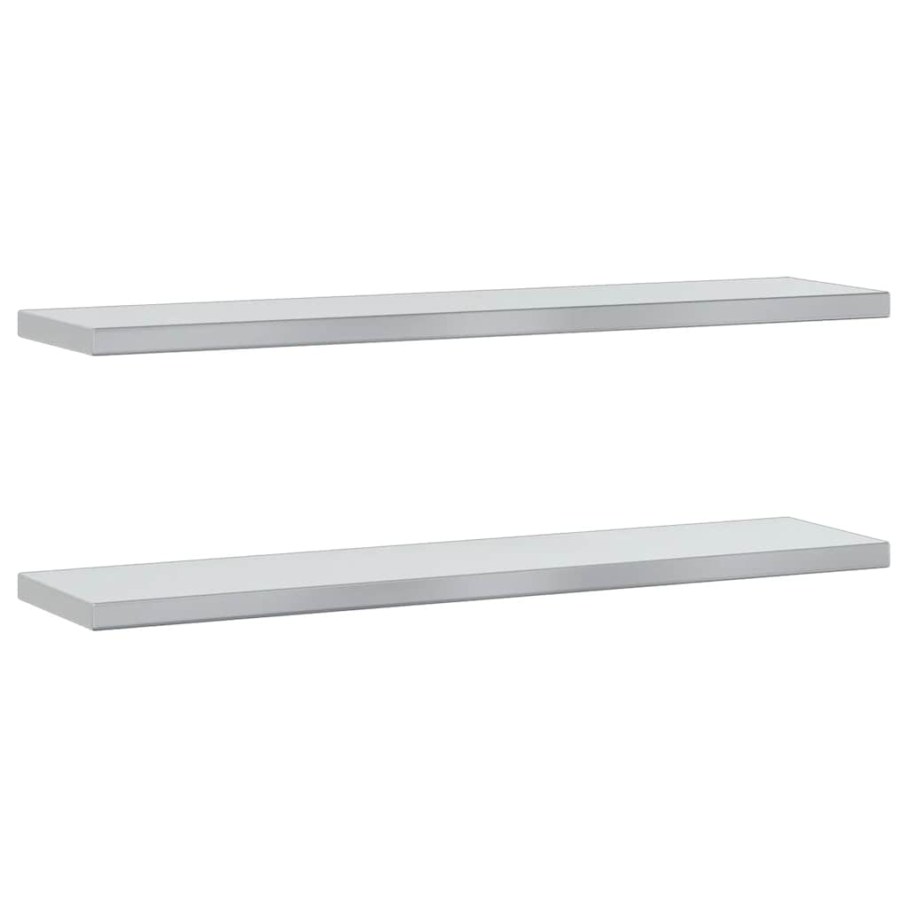 vidaXL Étagères murales 2 pcs 100x23,5 cm argenté acier inoxydable - 2