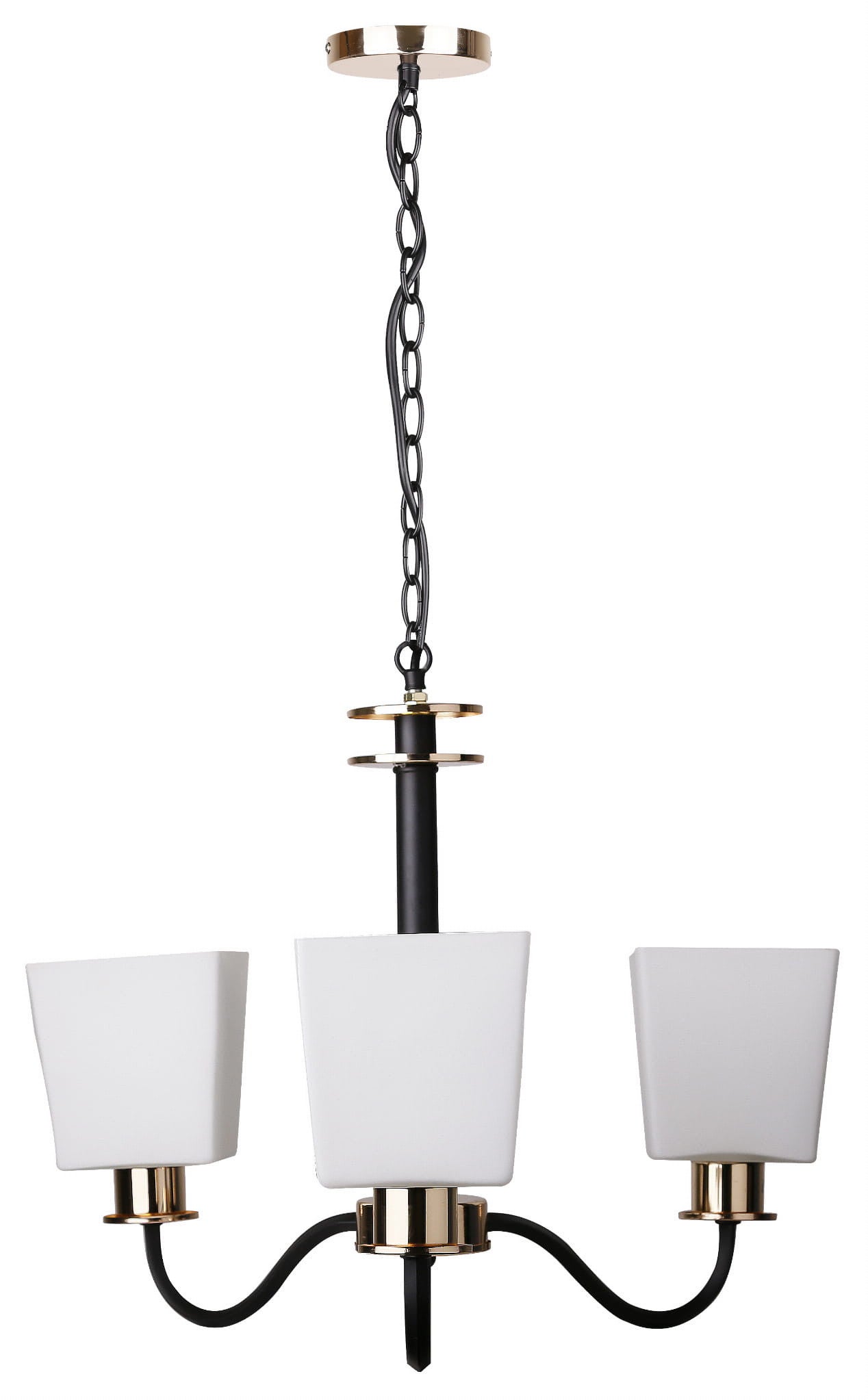 Lampa wisząca Schubert czarno-biała-złota 3xE27x40W wym: 100 x 53 x 53 cm metal Candellux