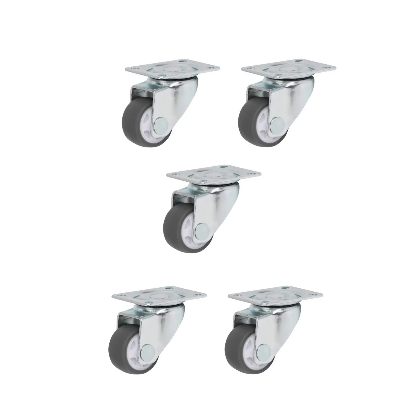 Lot De 6 Roues Silencieuses Pivotantes Pour Poussette Ou Trotteur - Remplacement Facile, Matériau PP, Dimensions 7,5x4,5 Cm