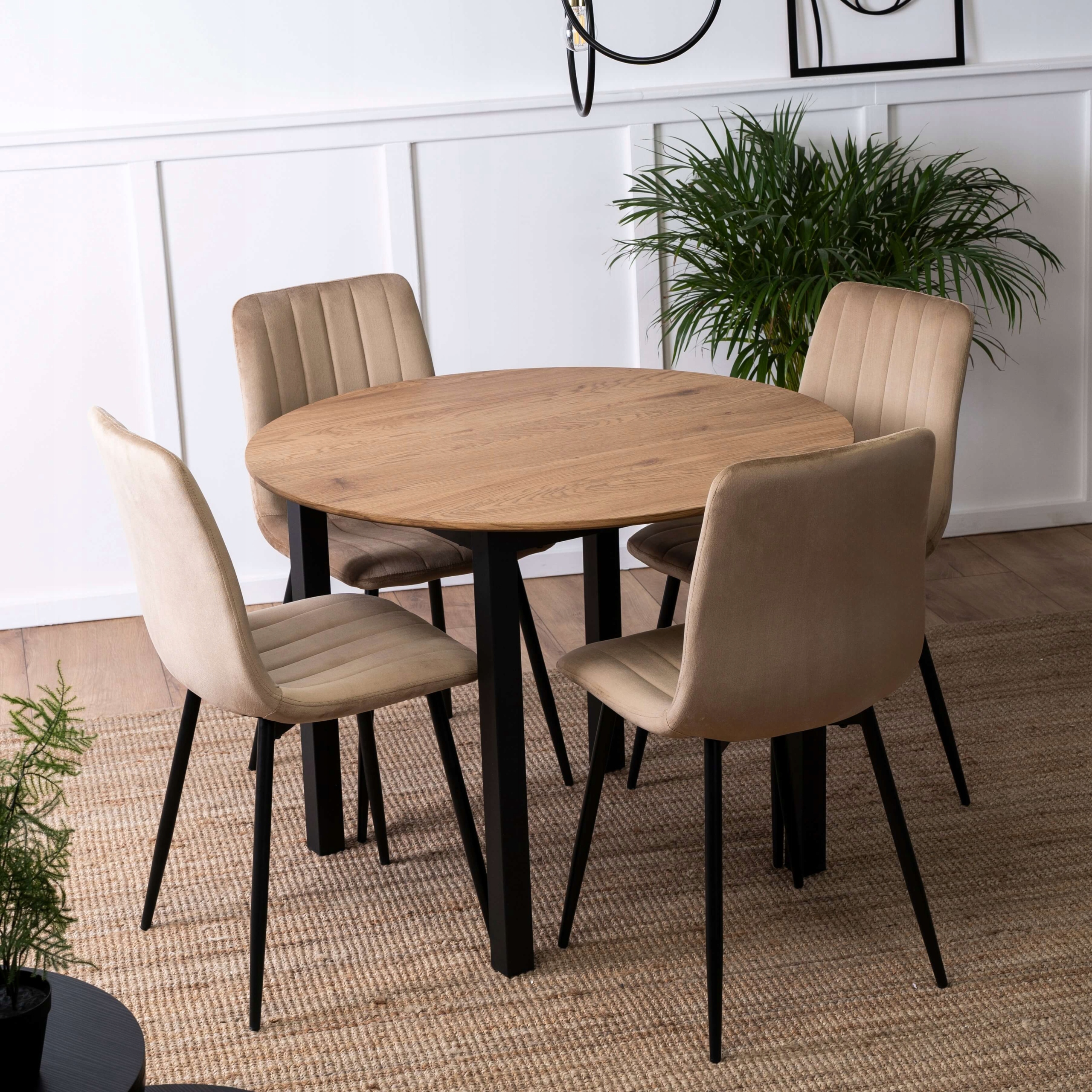 Stół Okrągły Kuchenny Do Jadalni Salonu Kuchni Loftowy Dąb Złoty TEO Ø100 - 7