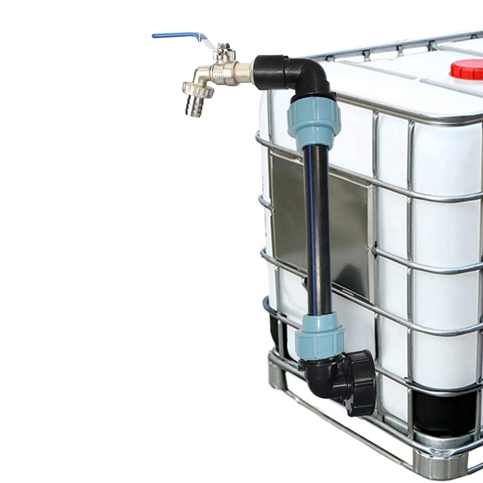 Adattatore Per Serbatoio IBC S60 Con Rubinetto 3/4 E Attacco Hozelock - Raccordo In Ottone E Plastica