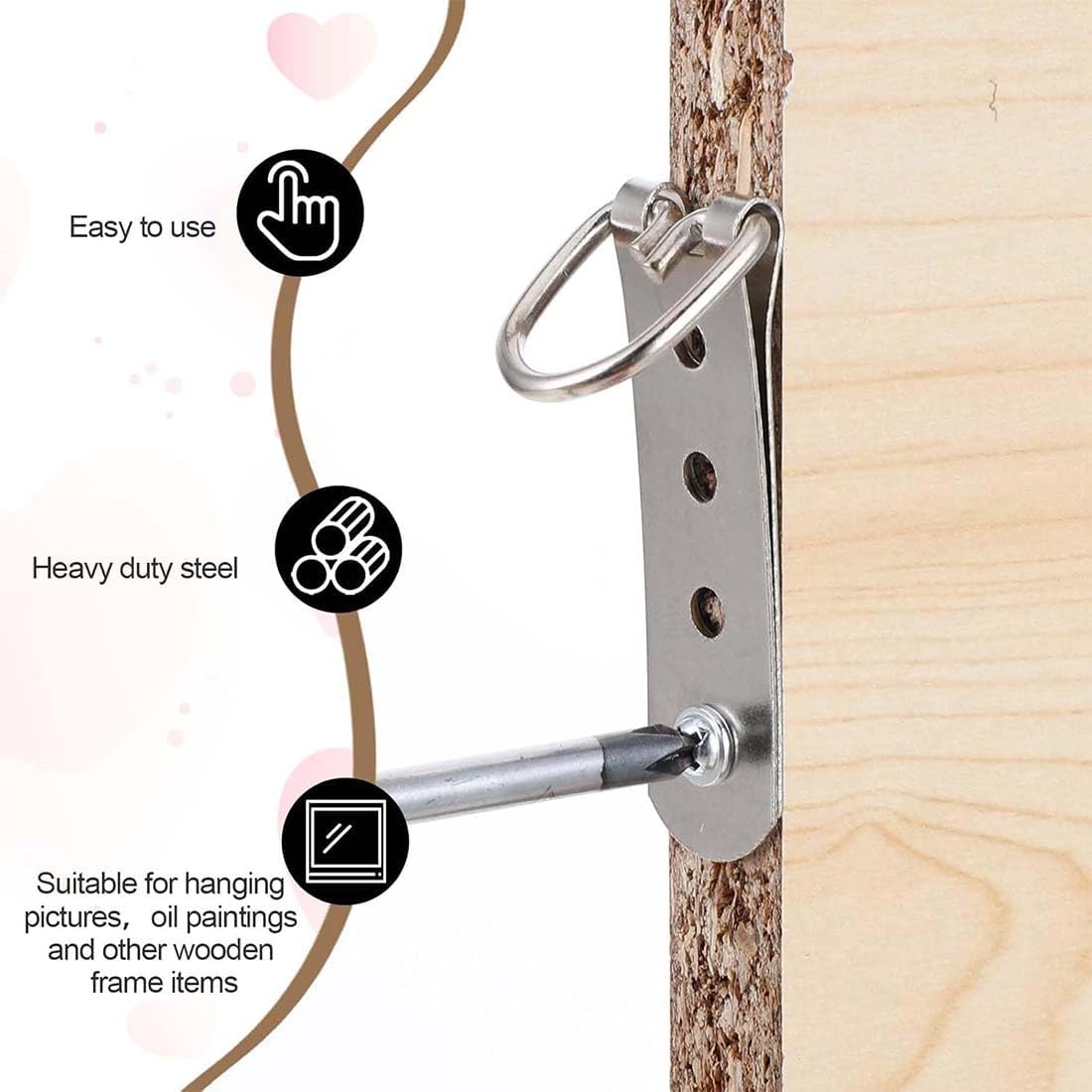Clip Da Parete Per Mattoni, 6 Pezzi In Acciaio Inox Regolabili 3,5-6 Cm - Ganci Senza Fori Per Luci Di Natale, Foto E Decorazioni - 2