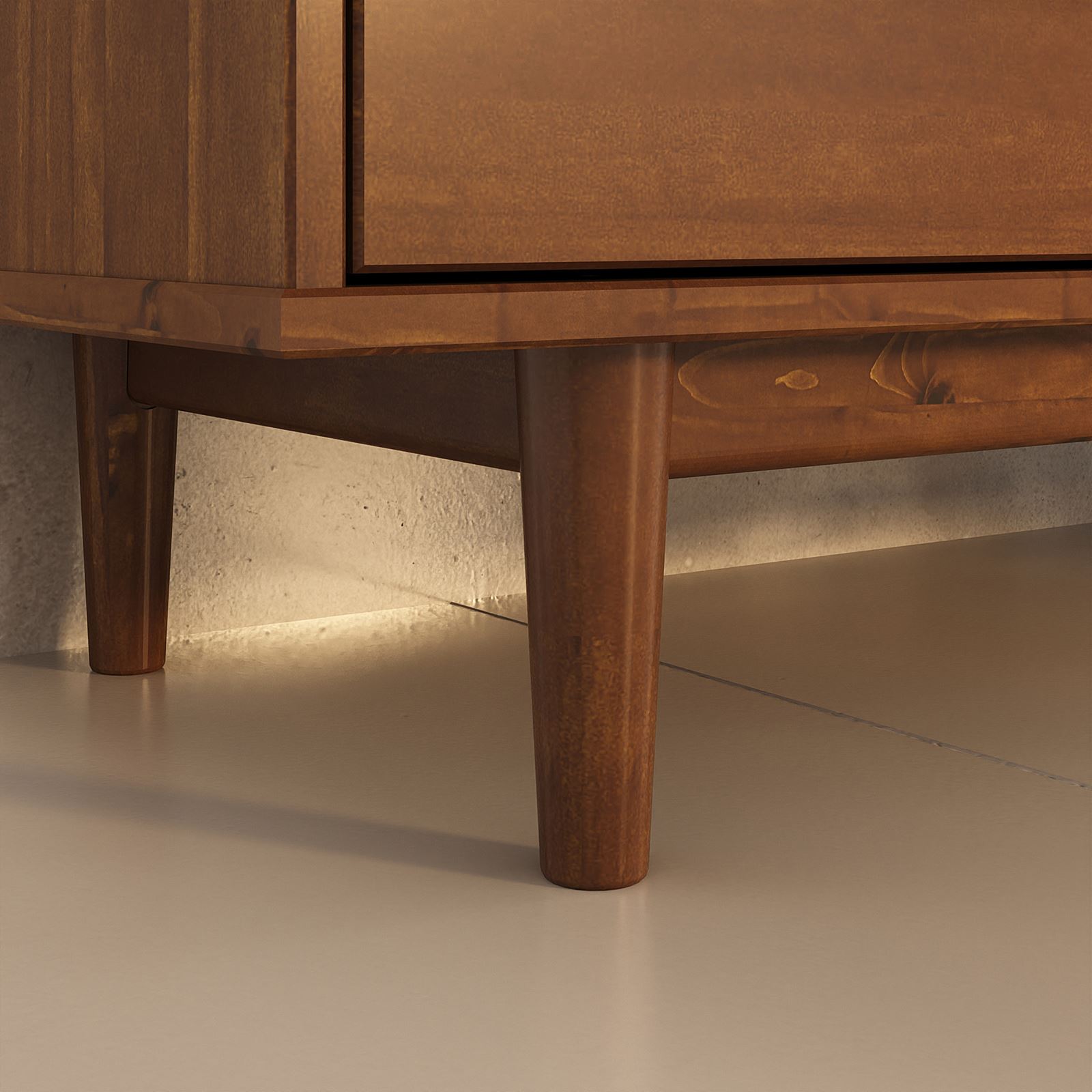 Commode TECCA L 111 cm 6 tiroirs en bois massif - Coloris châtaignier - 4