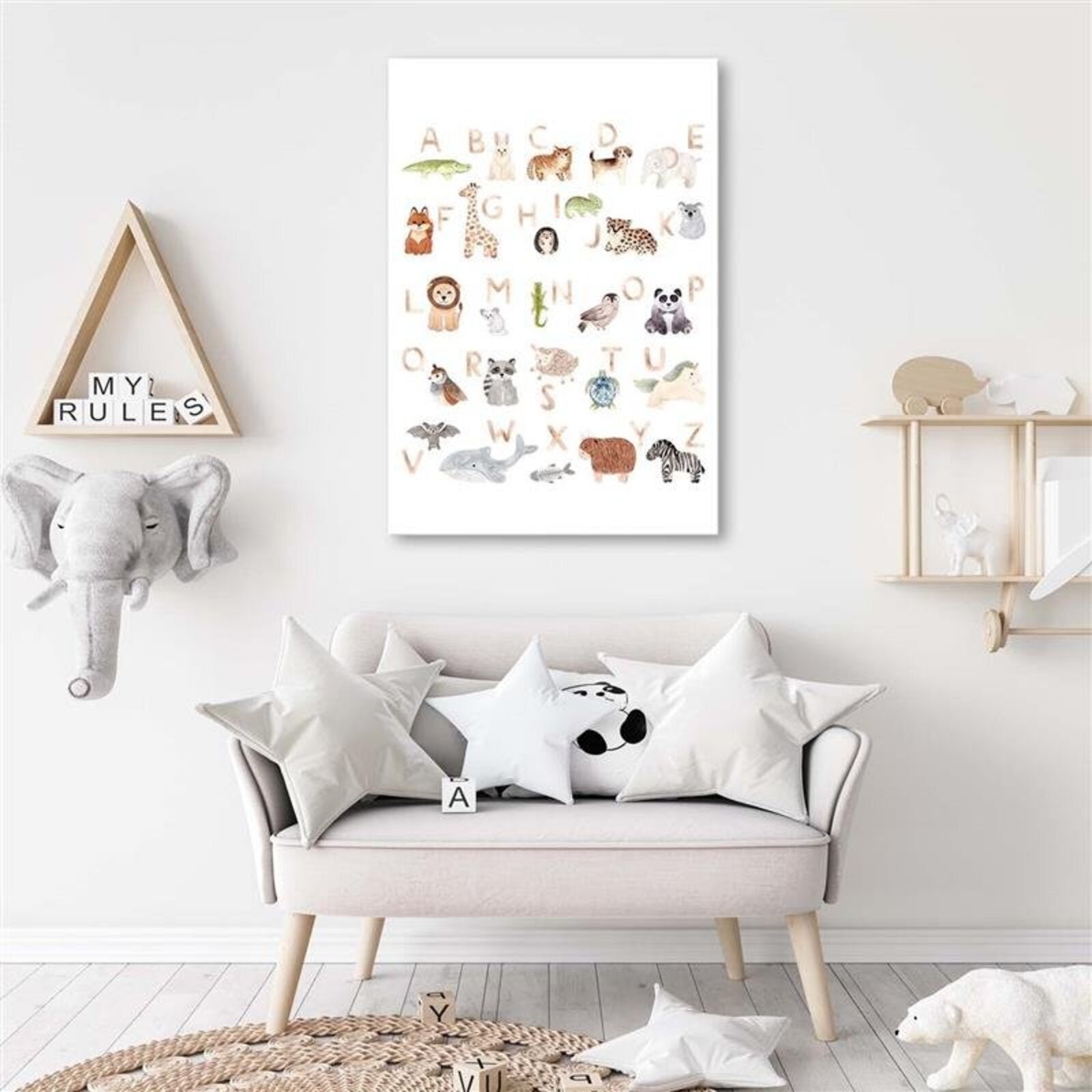 Tableau alphabet avec des animaux - 40 x 60 cm - 3