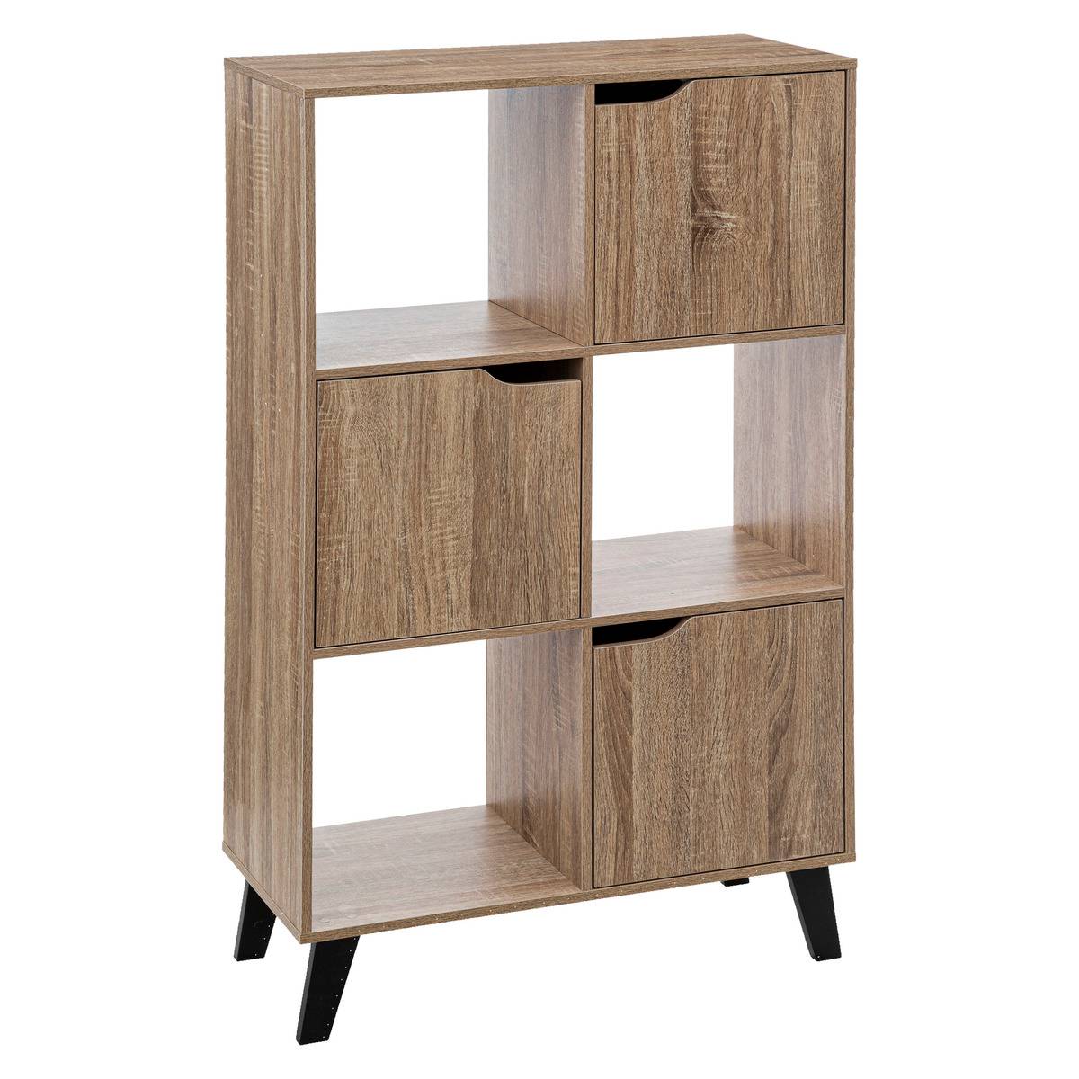 Étagère 5 Niveaux Bivoak 180x60cm - Style Bois - Pour Rangement Salon, Bureau Ou Chambre