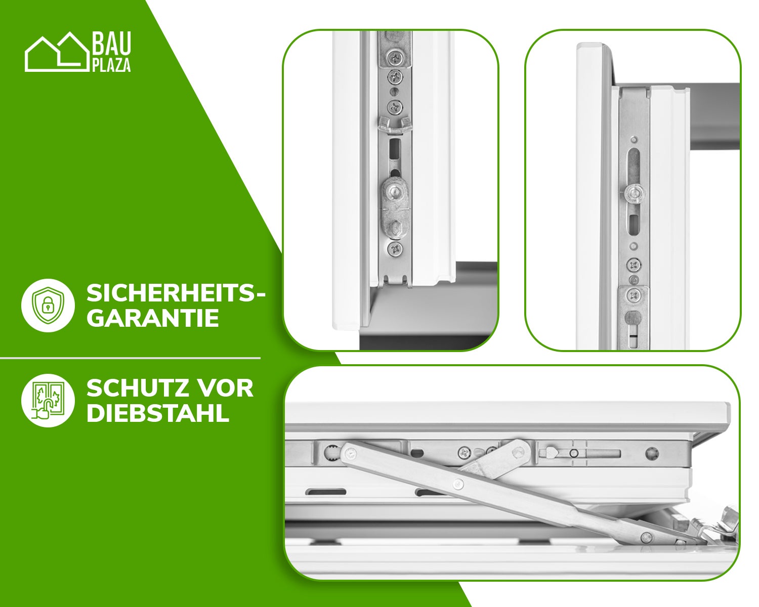 ‎BauPLAZA - Ventana PVC ANCHO x ALTO 500 x 400 mm 50 x 40 cm Izquierda BLANCA Vidrio Transparente - doble cristal OSCILOBATIENTE - 8