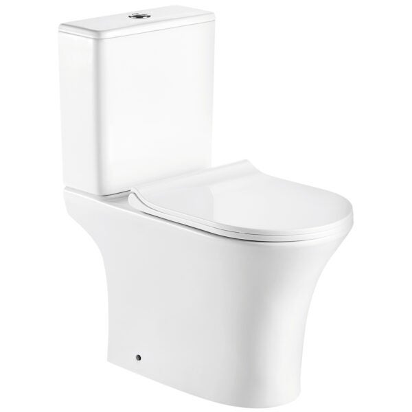 WC kompakt bezkołnierzowy Makalu z deską duroplast w komplecie KERRA