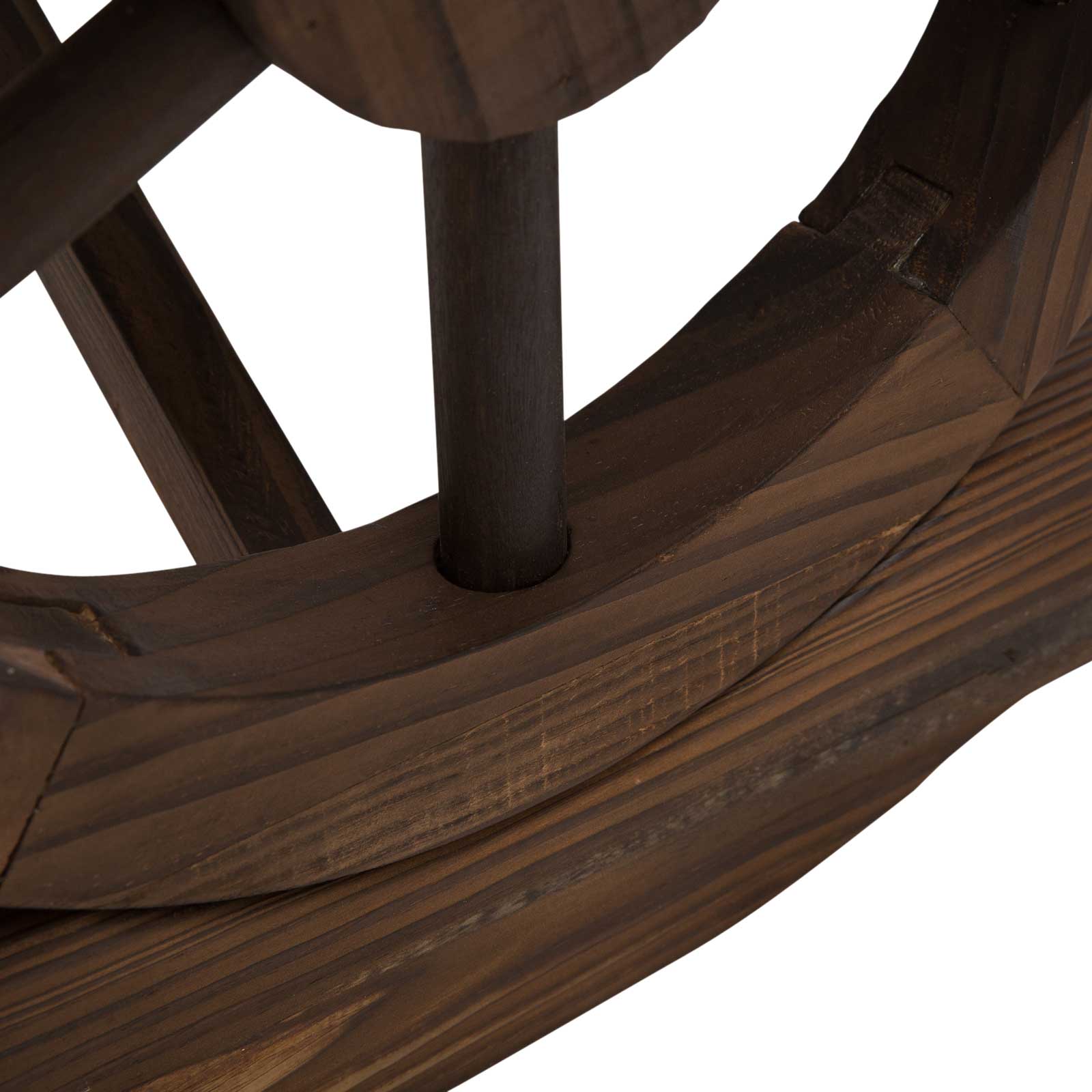 Banco de jardín - Patas en forma de rueda - Madera de abeto - Marrón (98x50x39,5) - 8