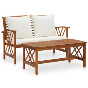 Set Divani Da Giardino Modulari 4 Pezzi In Legno Di Acacia Con Cuscini Sfoderabili (crema/grigio Scuro)