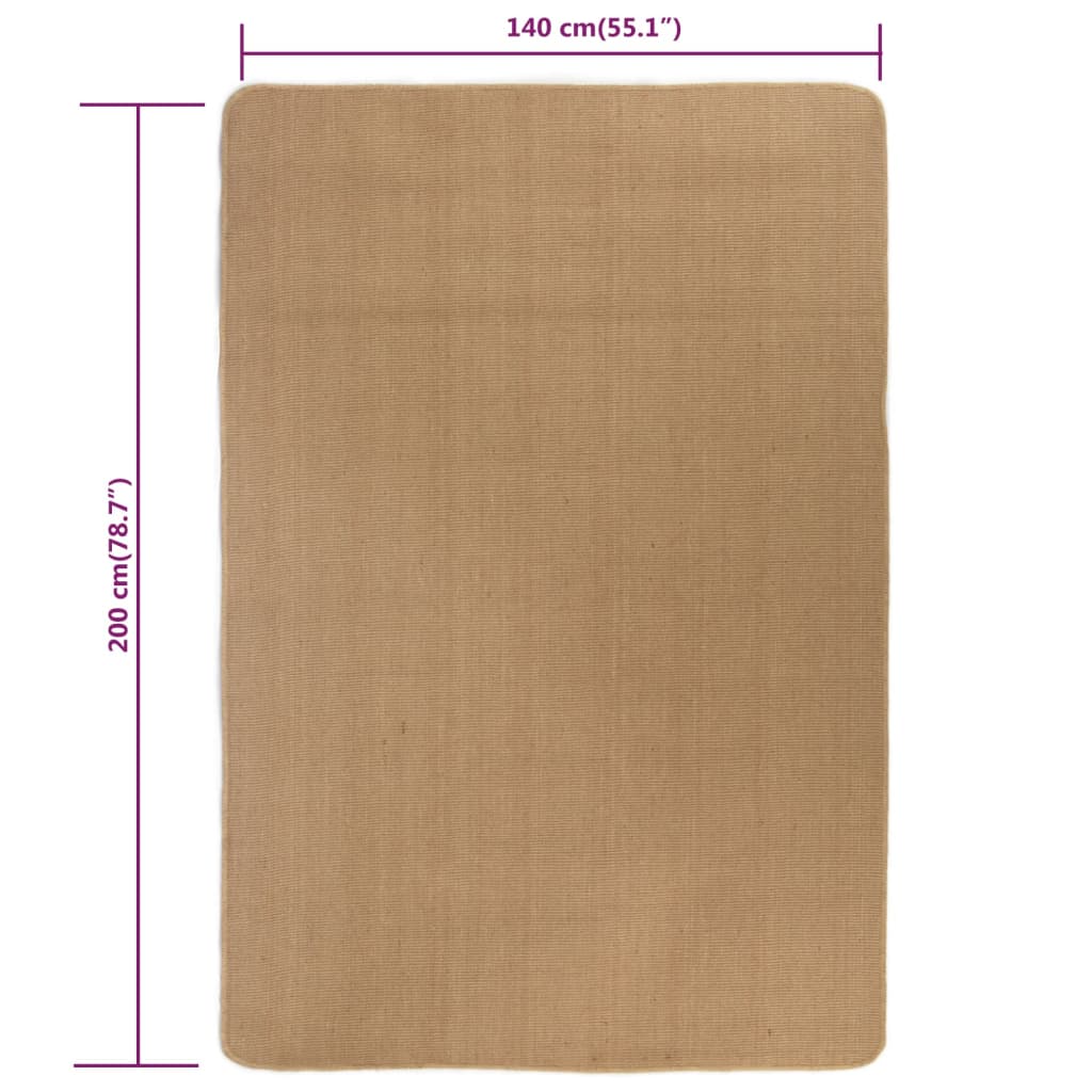 Maison Exclusive - Tapis en jute avec support en latex 140x200 cm l - 5