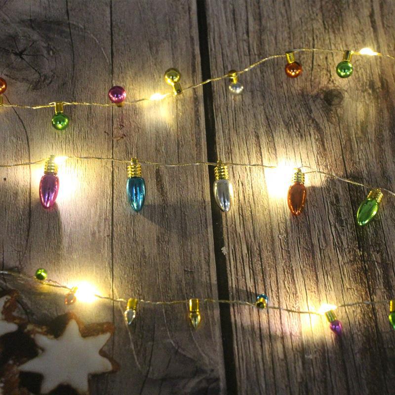 Guirlande Lumineuse Miniature 1m Pour Maison De Poupée - 30 Ampoules Décoratives Multicolores, Décoration Noël Miniature