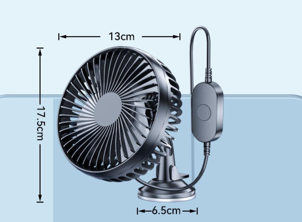 (type ventouse)Ventilateur à ventouse pour voiture 12 V 24 V avec alimentation USB, silencieux et efficace - 2