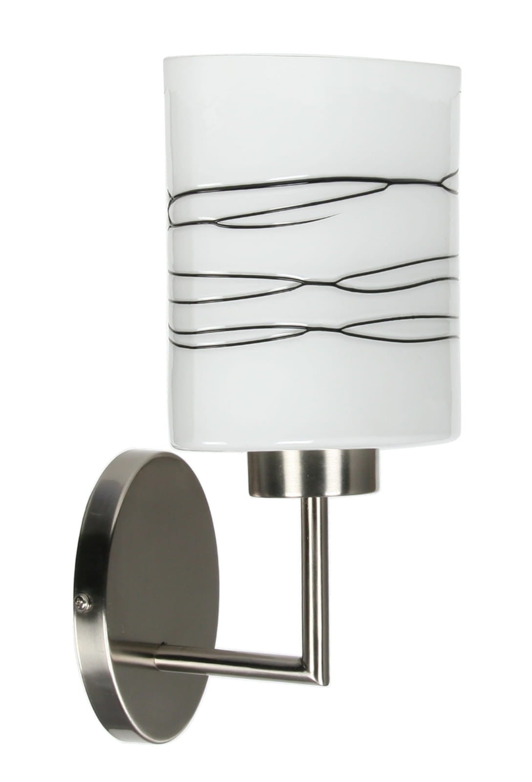 Kinkiet ścienny Visola srebrno-biały 1xE27x60W wym: 29 x 15 cm szkło IP20 Candellux