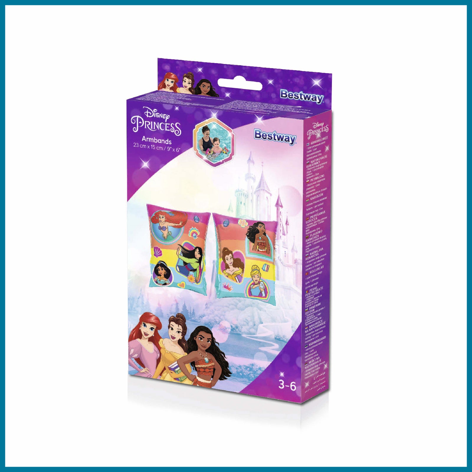 Rękawki inflacyjne dla dzieci z motywem księżniczek Disney, idealne na basen i plażę, gwarantowane bezpieczeństwo, Bestway - 6