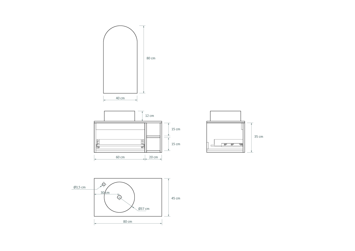Ensemble de meuble de salle de bains Avantarea CHALAIN vert argile 80 cm + lavabo + miroir Alma - 6