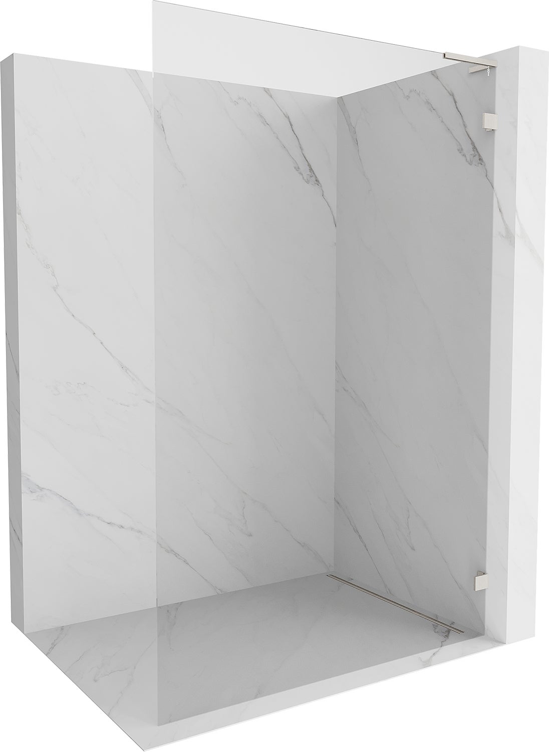 Mexen Lunar L ścianka prysznicowa Walk-in prawa 50 x 200 cm, transparent 8 mm, nikiel szczotkowany - 830L-050-000-97-00-P