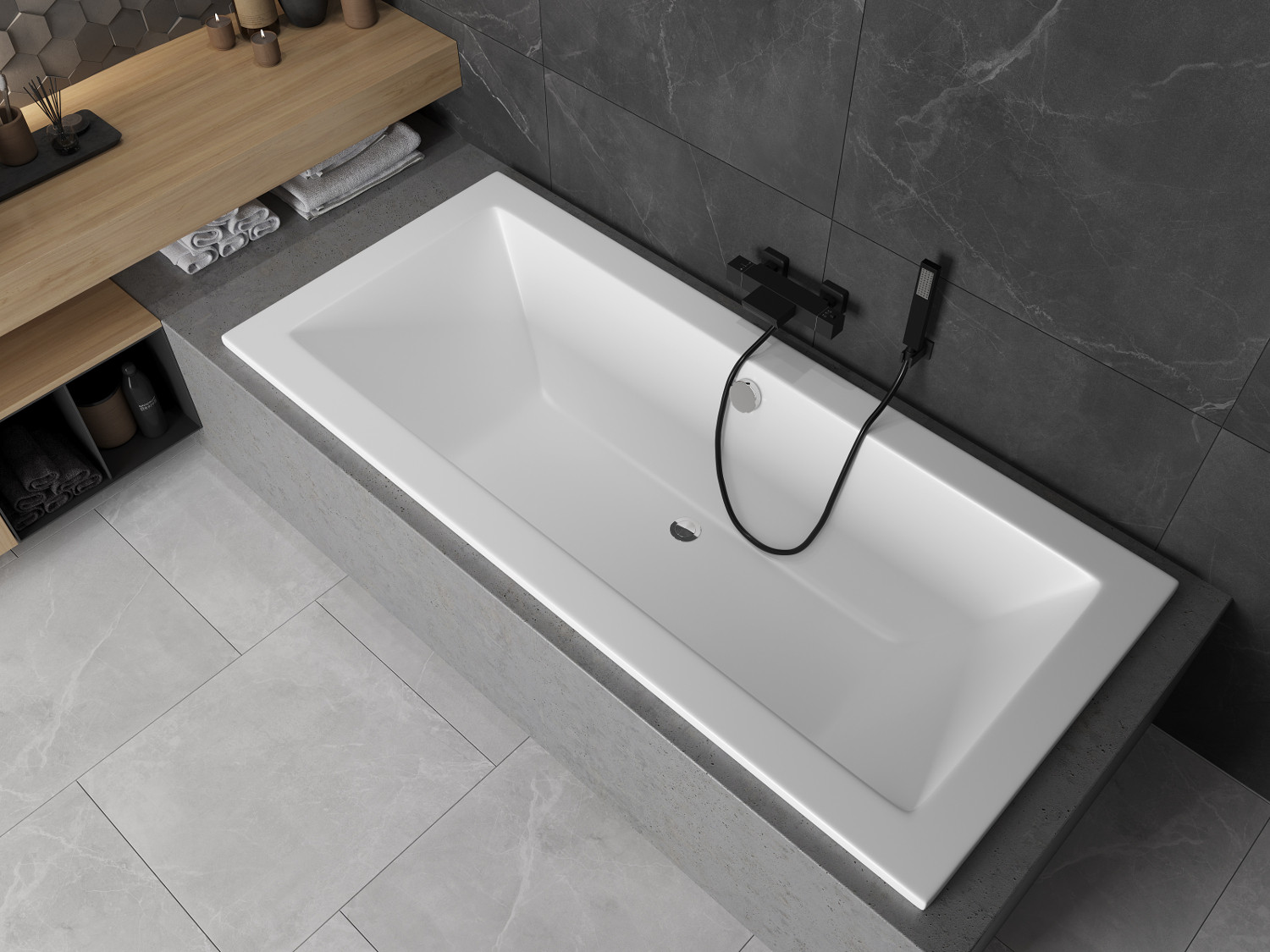 Mexen Cube baignoire rectangulaire 190 x 80 cm, blanche - 55051908000 - 3