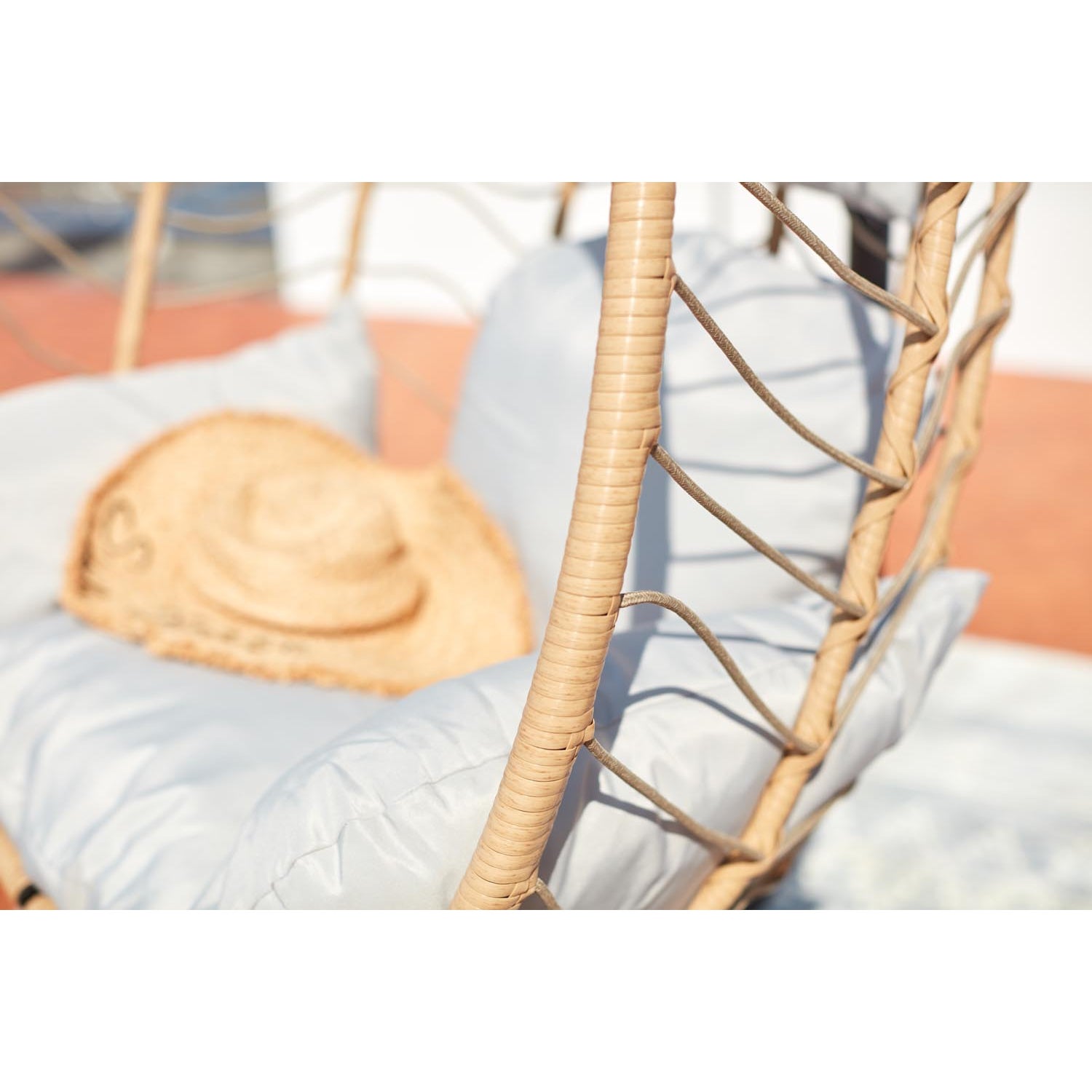 LIMA Cadeira suspensa em resina com efeito rattan natural - 5