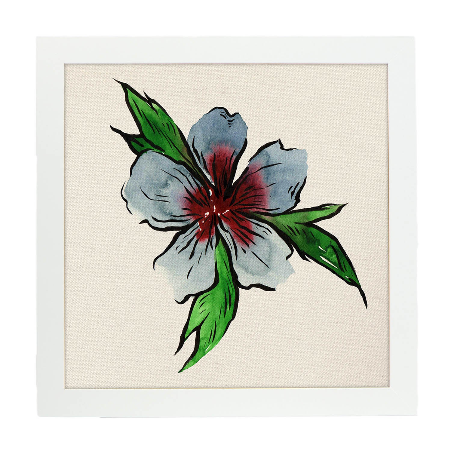 Affiche De Fleur Et De Nature. Bonita Flor Square, Illustré De Dessins De Couleur. Sans Cadre - 2