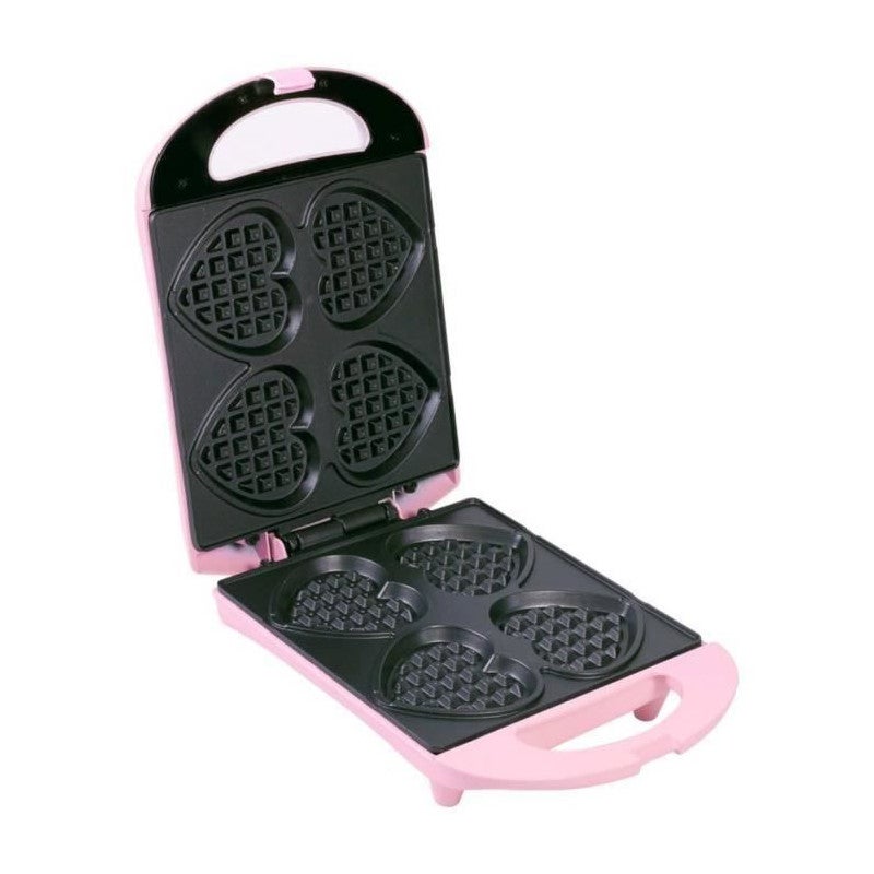Mini Gaufrier Rétro Rose - Gaufres Classiques En 5 Min, Plaque Antiadhésive 10 Cm, Idéal Petits Déjeuners - 7
