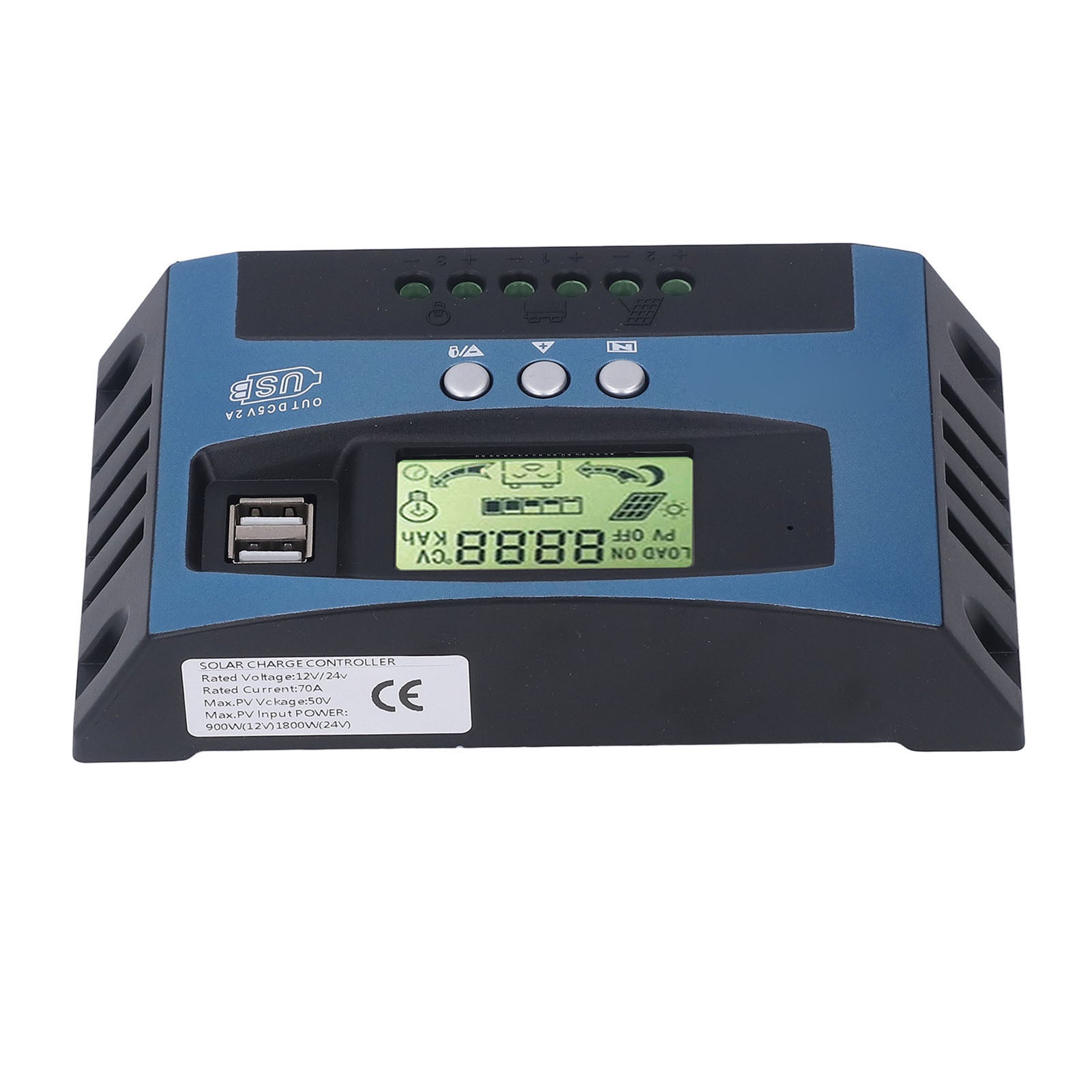 controlador de automóvelga solar MPPT monitorização Charging Real Time ecrã digital Solar FV controlador de automóvelga 12V 24V 70A - 3