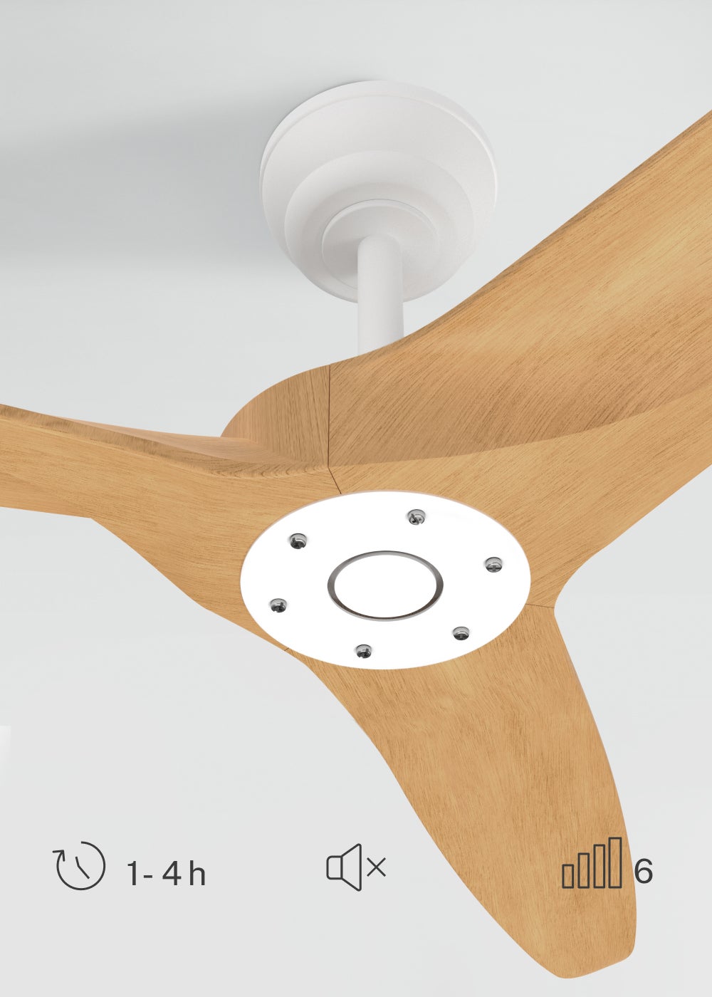 CREATE - WIND CENTURY L - Ventilateur de plafond 40W silencieux Ø152 cm 100% bois sans eclaraige sans wifi - 4