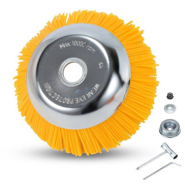Spazzola Antierbacce 200 Mm Spazzola In Nylon Per Decespugliatore Scheppach