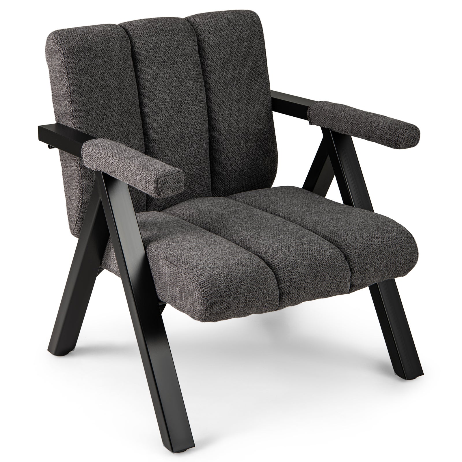 Poltrona Relax Design NAOS In Pelle E Rovere Nero - Ergonomica Con Testiera Regolabile