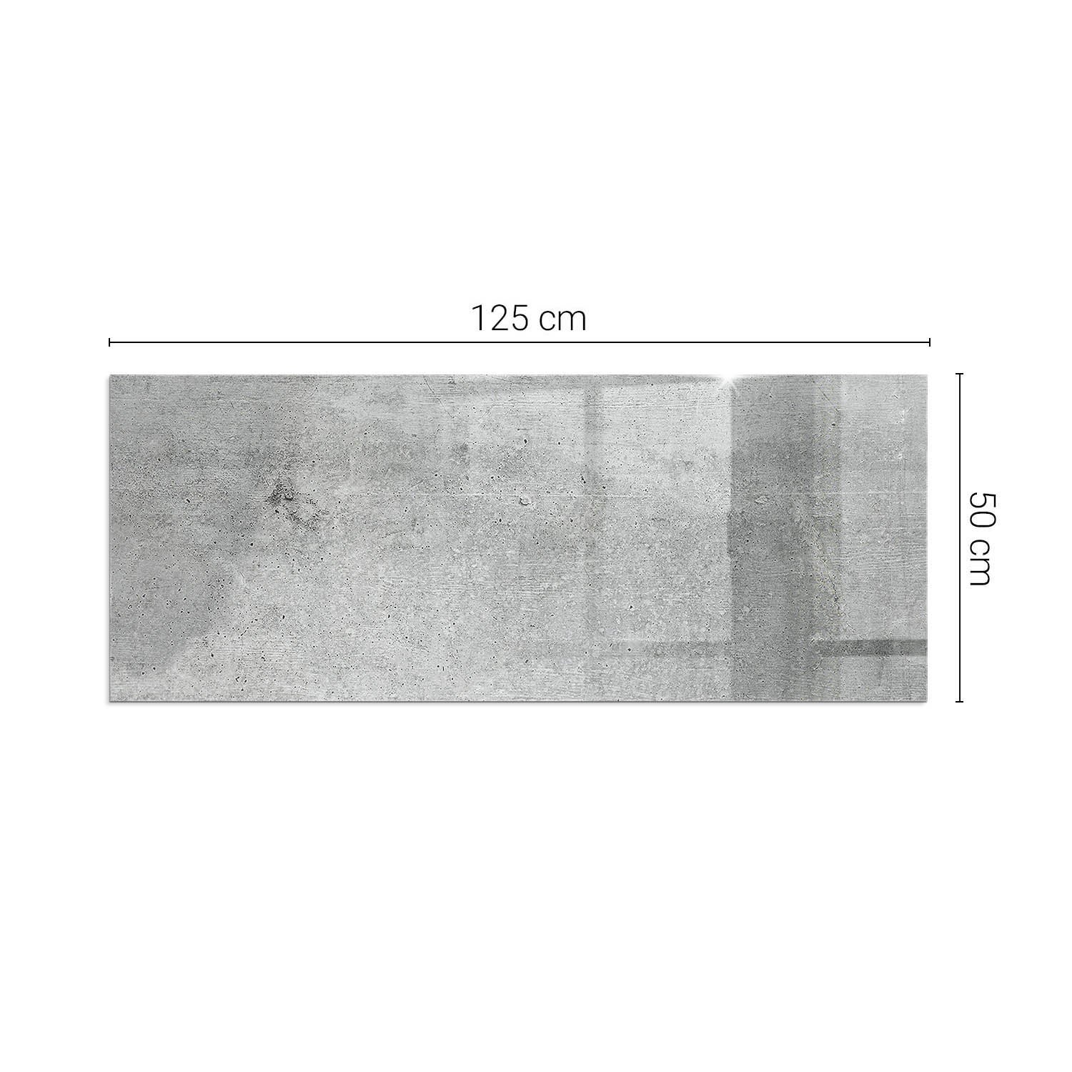 Szkło hartowane na podłogę pod kominek - 125x50 cm - Tekstura surowego betonu - TULUP - 2
