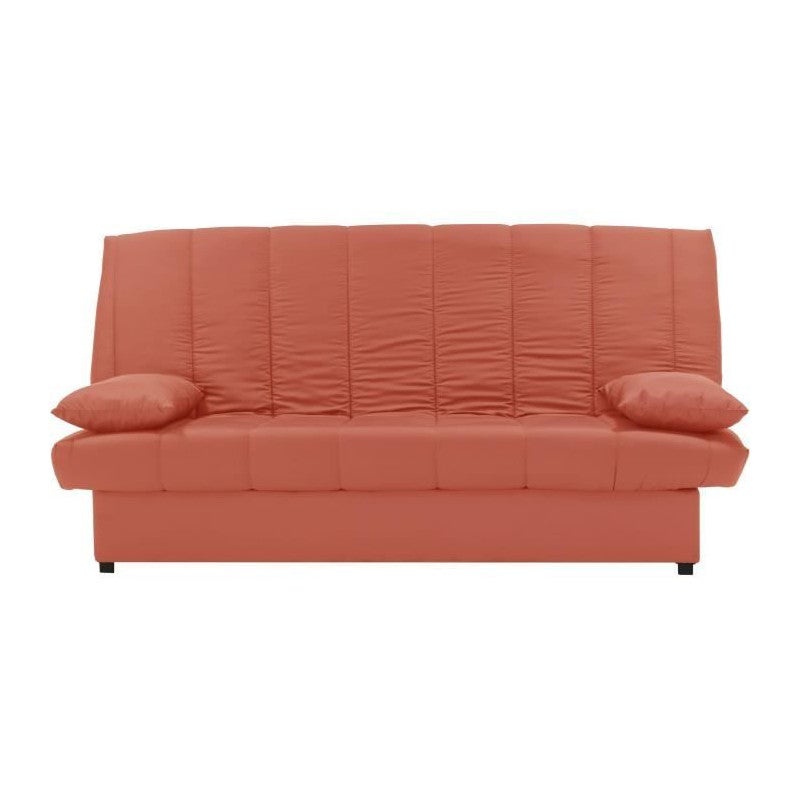 Canapé Convertible 3 Places MILA - Tissu 100% Coton Bleu Canard - L190 X P92 Cm - Livraison Sur RDV