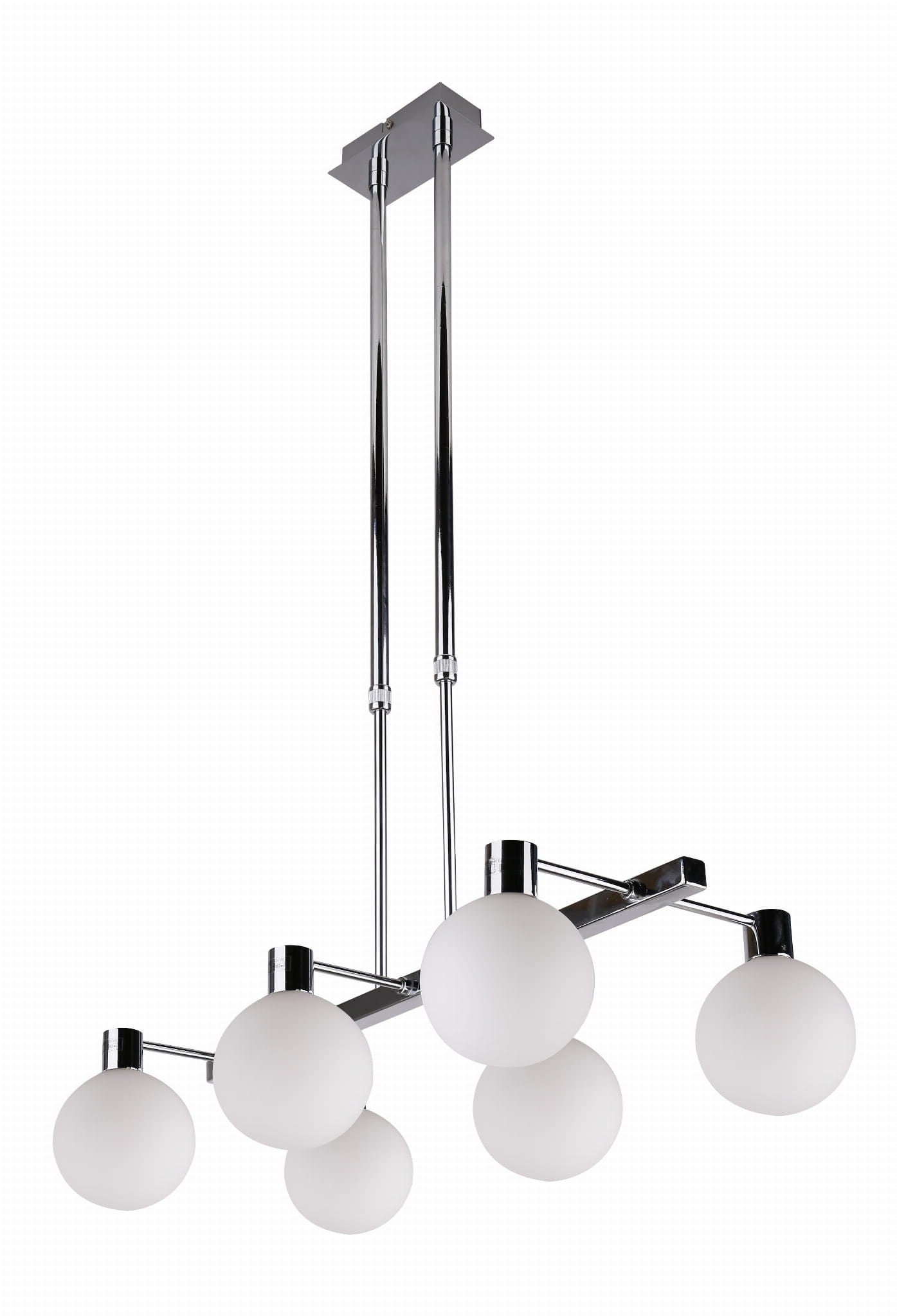 Lampa wisząca Maldus chromowana-biała 6xG9x40W wym: 97 x 59 x 33 cm szkło Candellux