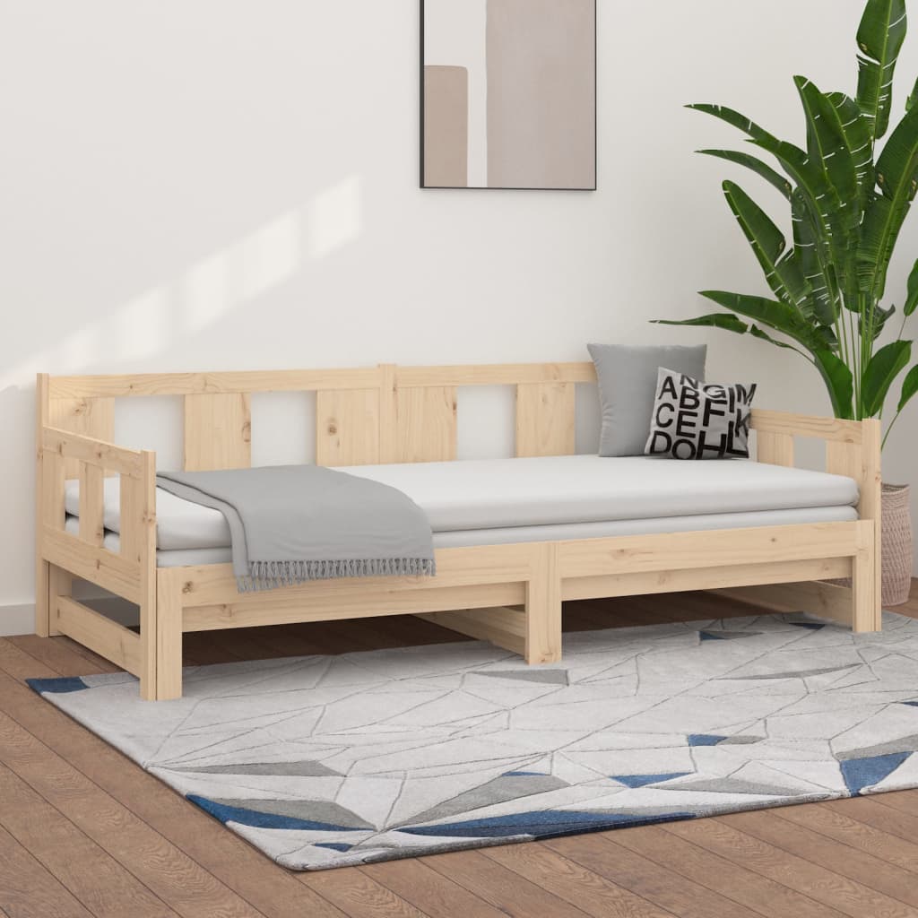 Vidaxl Sofá Cama Extraíble Madera Maciza De Pino 2X(90X190) Cm , Leroy Merlin