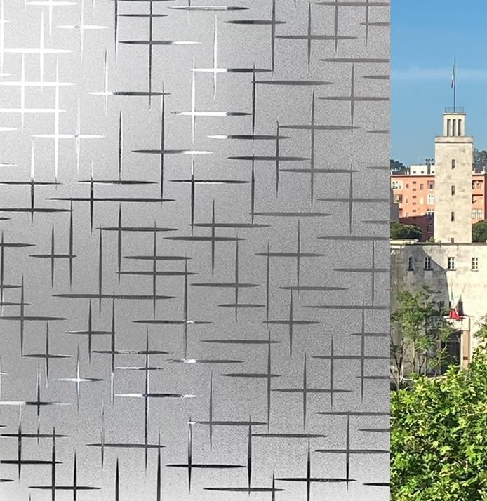 Folia dekoracyjna do szkła krzyż samoprzylepna bezklejowa odporna promieniowanie bez pozostałości Łatwa aplikacja prysznicowe Przyczepność statyczna
