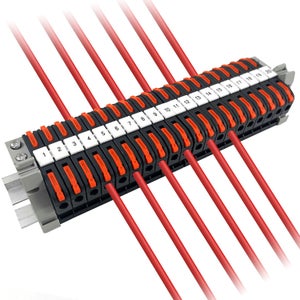 50 Connettori Elettrici A Leva 2 Poli – Morsetti Rapidi Per Cavi, Innesto A Scatto, Rame Stagnato, 19x13mm, Arancione