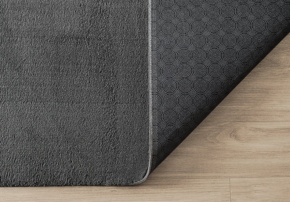 the carpet Relax tapis moelleux à poils courts, dessous antidérapant, lavable à 30 degrés, super soft, aspect fourrure, Anthracite, 160 cm - 5