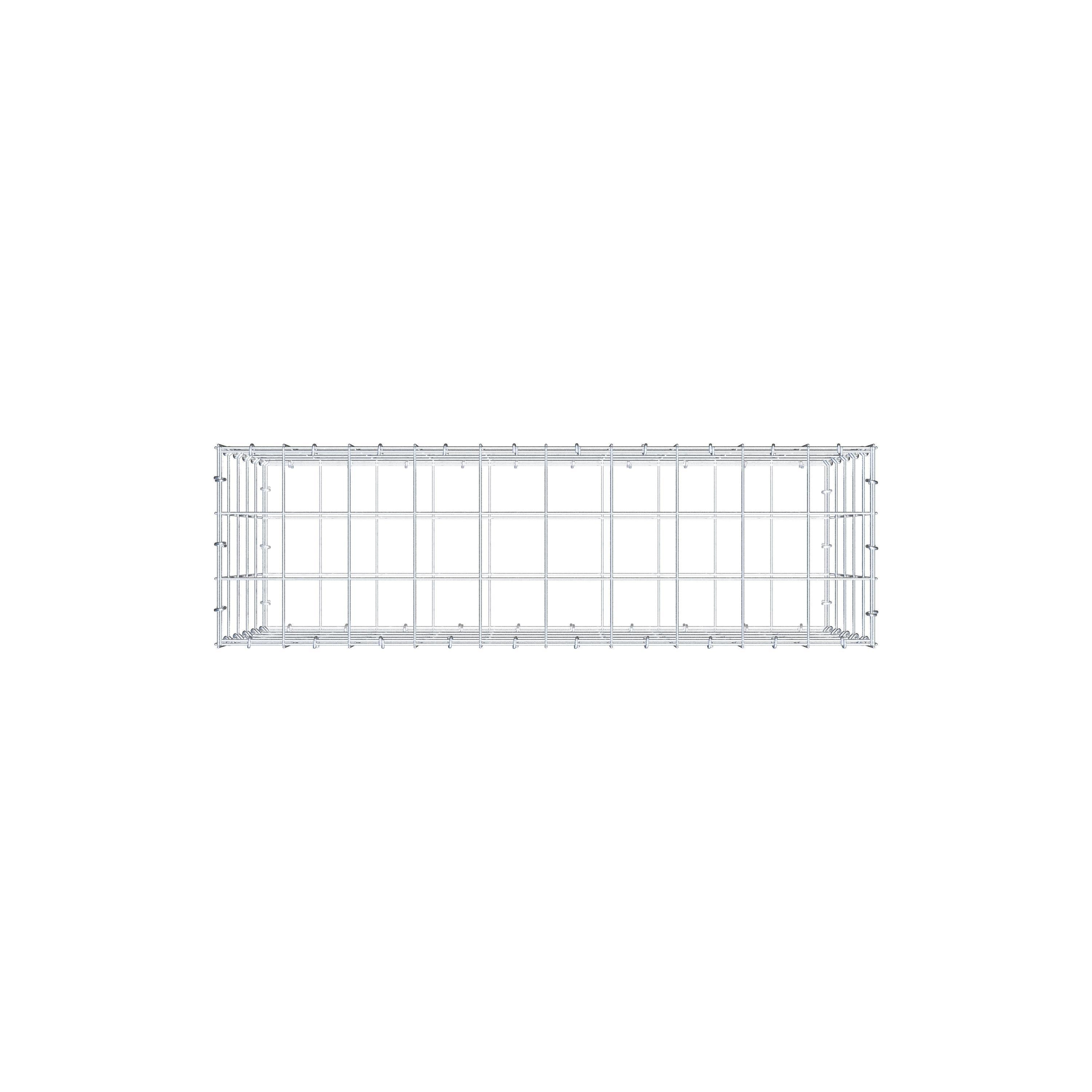 Gabiona - Gavión de acero galvanizado 100x50x30cm (LxAxP), malla 10 x 10cm, Anillo en C, jaula metálica para muro o jardín - 9