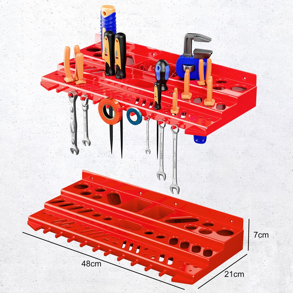 MONZANA® Panneau mural de rangement pour outils 54 pièces portes-outils plastique bricolage rangement atelier - 4