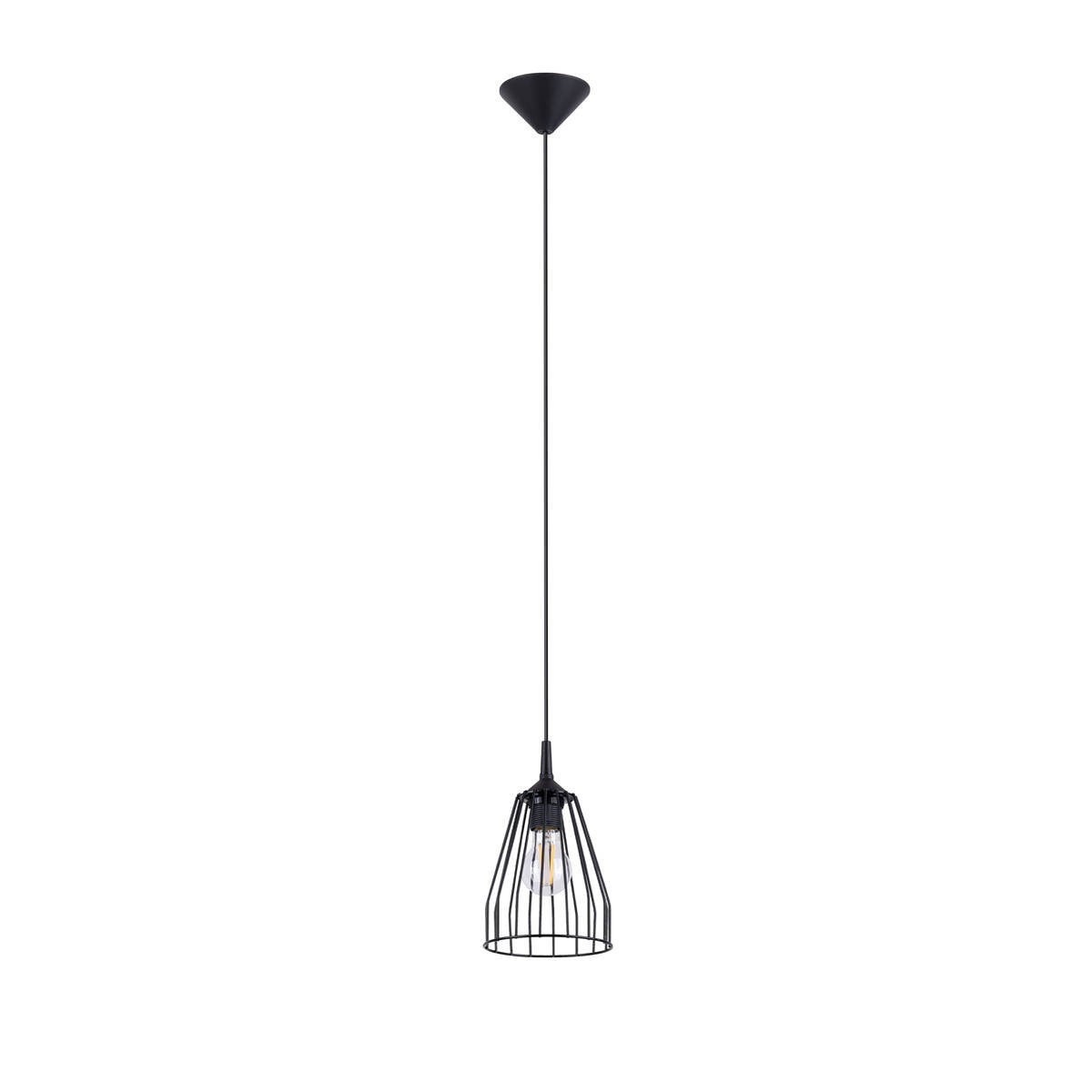 Lampa wisząca Leyo czarna 1xE27x15W industrialna wym: 85 x 15 x 15 cm metal Sollux Lighting