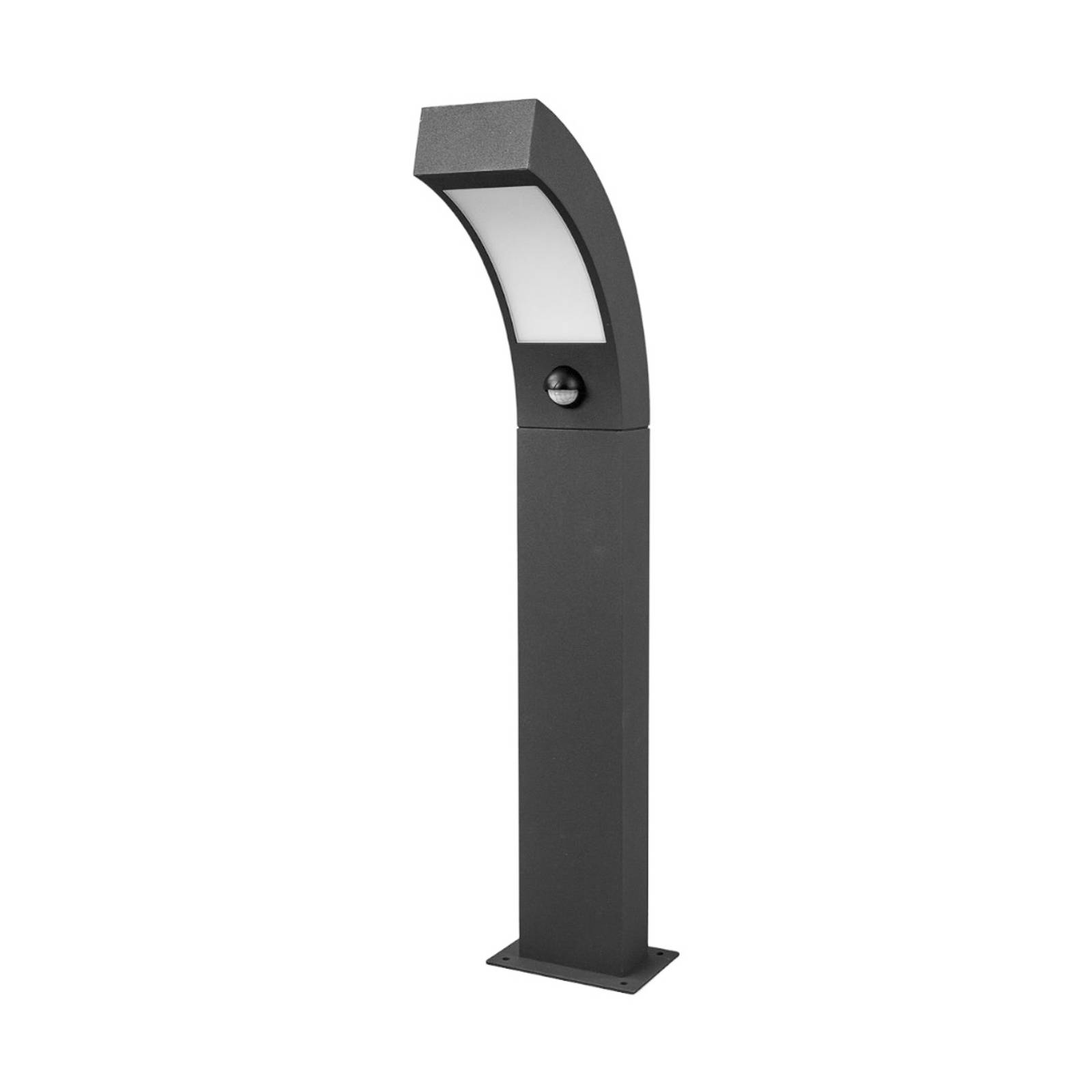 Lucande baliza led de pie lennik, sensor, gris, aluminio, 60cm, iluminación de senderos, baliza, iluminación de senderos, farola