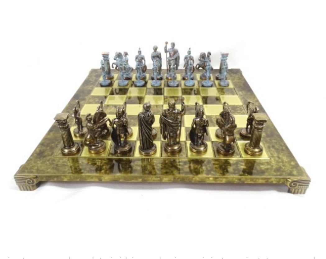 Duże ekskluzywne mosiężne szachy - Łucznicy 44x44cm - S10BBRO