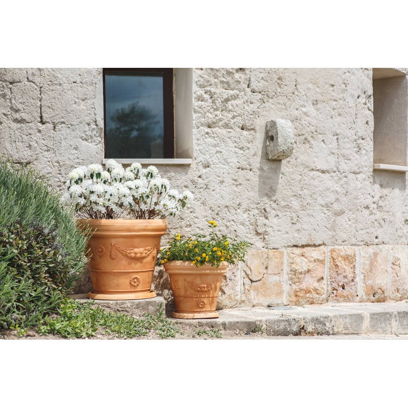 Vase décoratif classique traditionnel Ø60 H50 en polymère de terre cuite résistant pour plantes de jardin et terrasse - Fabriqué en Italie - Monacis - 3