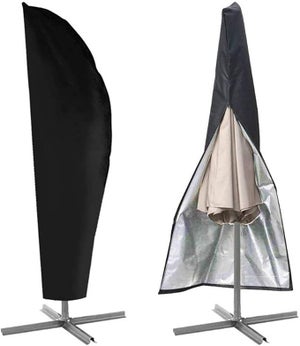 Housse De Parasol Cantilever Lubier - Protection Durable Pour Jardin, Taille 265x40/70/50cm, Noire