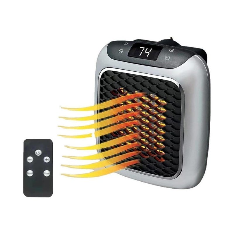 Przenośny grzejnik ceramiczny o mocy 800 W – pilot zdalnego sterowania w zestawie – wymiary 19 x 17 x 10,5 cm – grzejnik z wtyczką – do małych pomiesz