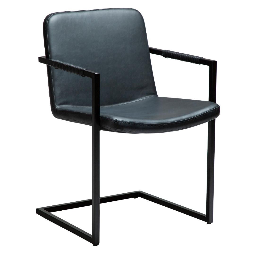 Bounce Dan-Form krzesło stołowe z podłokietnikami PU skóra sztuczna czarny.