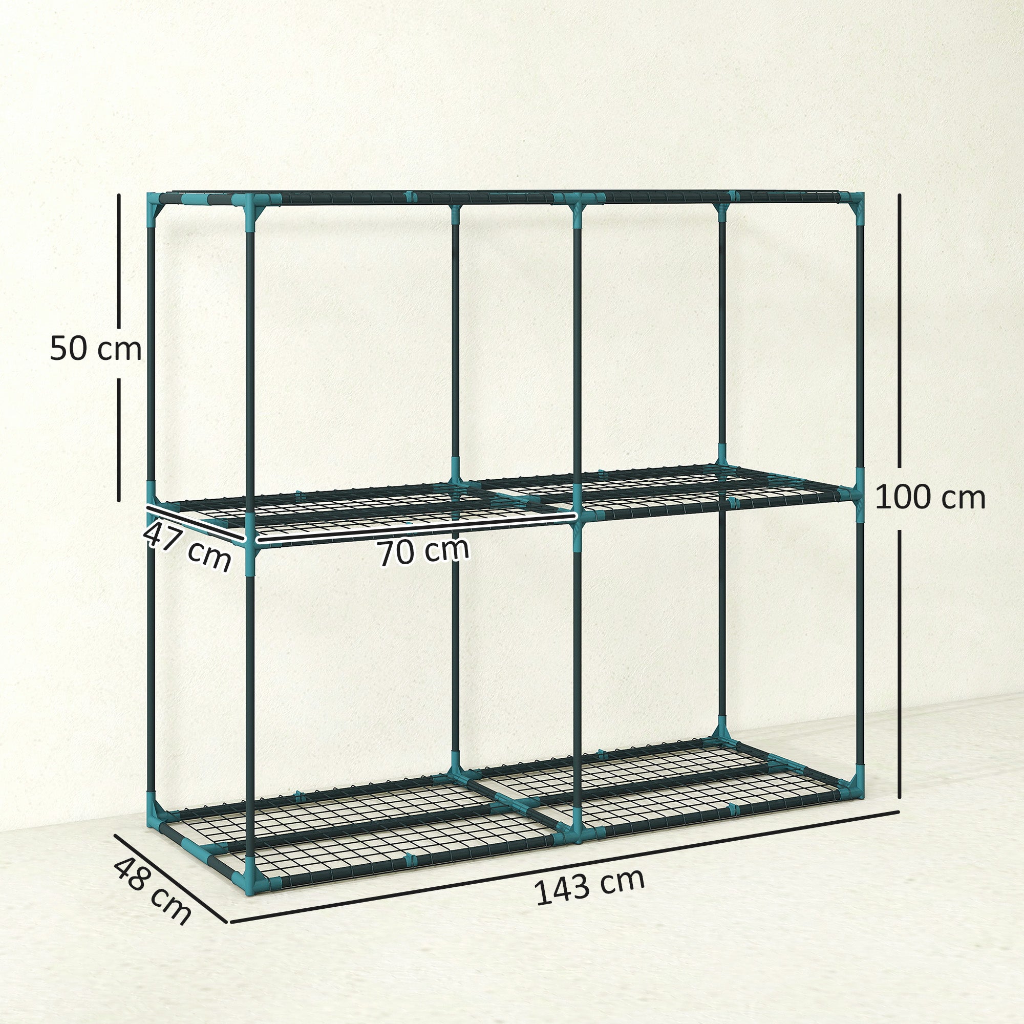 Support à plantes à 3 niveaux, 100 cm de hauteur, étagères en acier ...