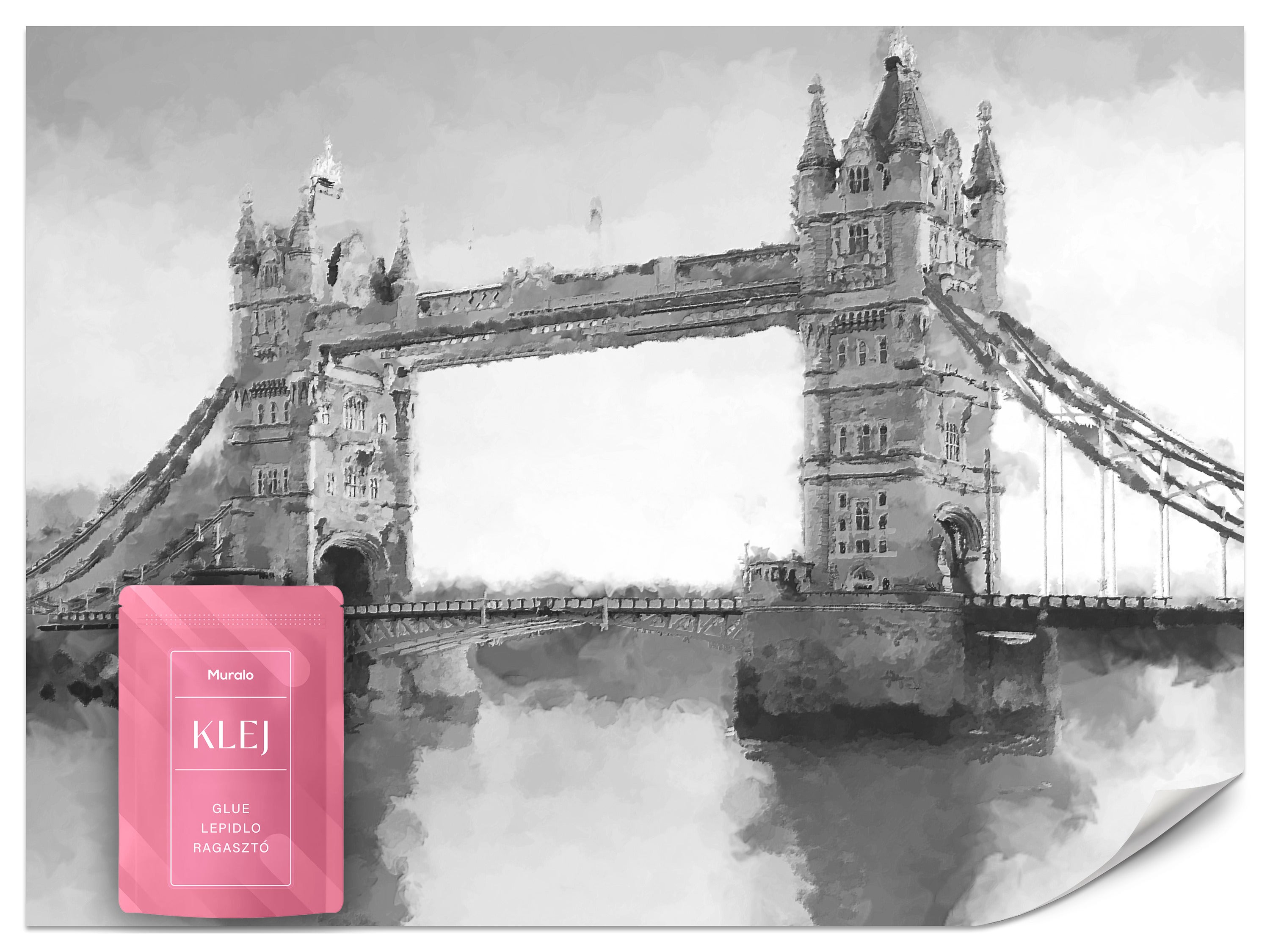 FOTOTAPETA DO SALONU BIURA TOWER BRIDGE TAMIZA LONDYN ABSTRAKCJA 350x256
